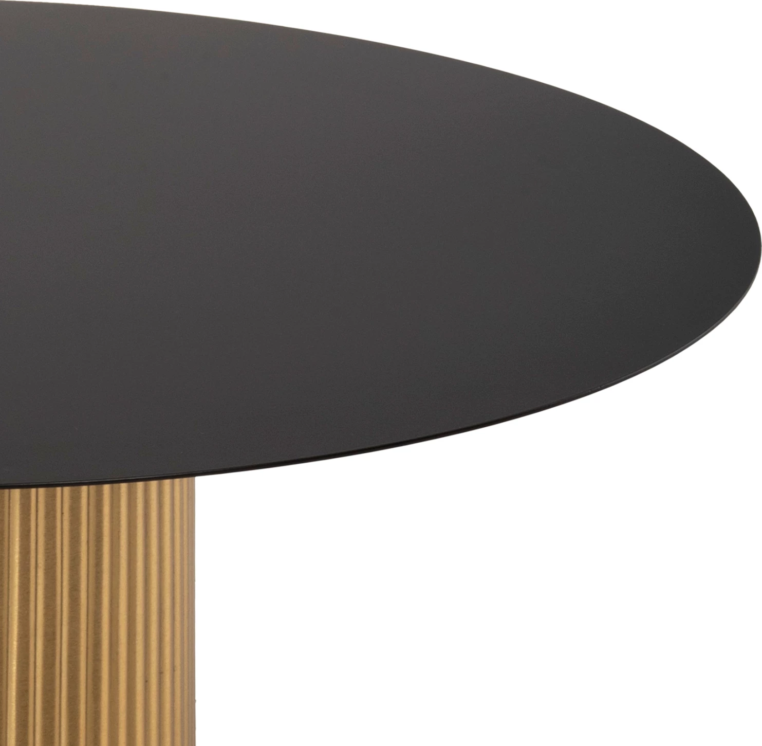 Klubske mize 2 kosa CLAD FH11916 kovinske v zlato-črni barvi vrh Φ110x38H & Φ80x32H cm