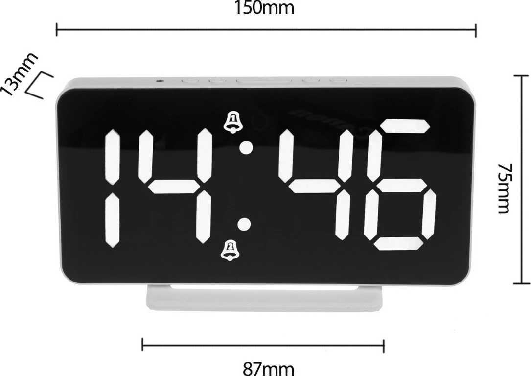 Digitalna budilka z merilcem temperature GreenBlue GB383, bela