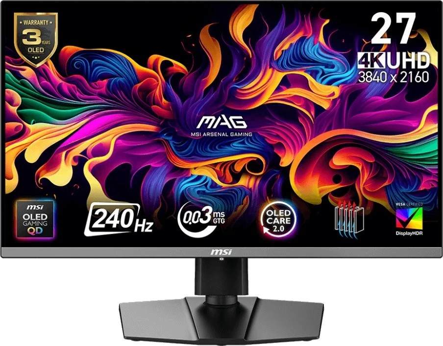 Monitor 26,5", 4K, 240 Hz, QD-OLED, črn - MSI MAG 272UP QD-OLED X24