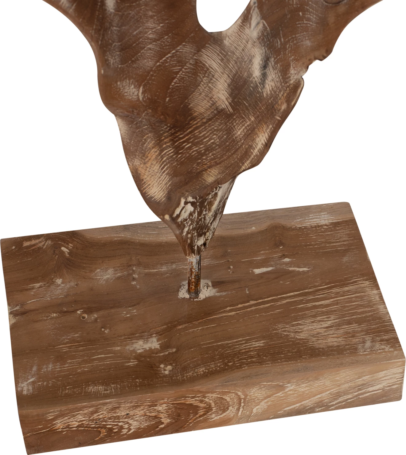 Namizna dekoracija iz masivnega tikovega lesa bele barve 26Χ16Χ70H