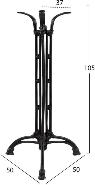 Osnovna palica iz litega železa FH446 3 noge v črni barvi 50x50x105