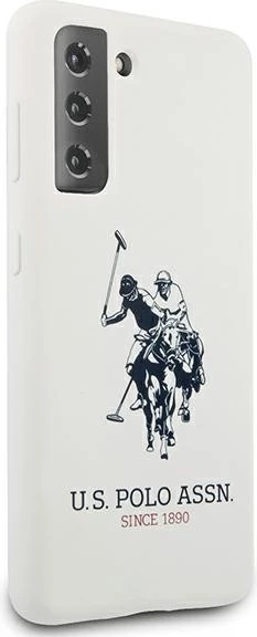 Silikonska maska z logotipom U.S. Polo Assn. za Samsung Galaxy S21, bela
