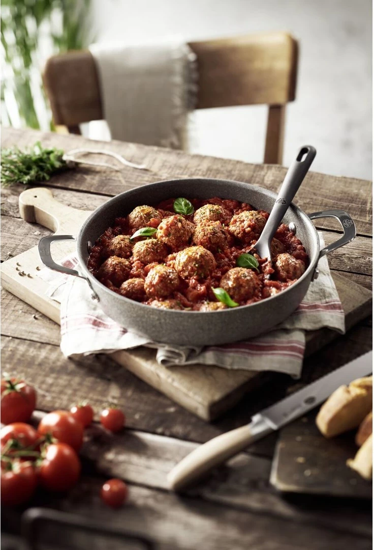 Globoka ponev za indukcijo Ballarini Salina Granitium, 28 cm, siva