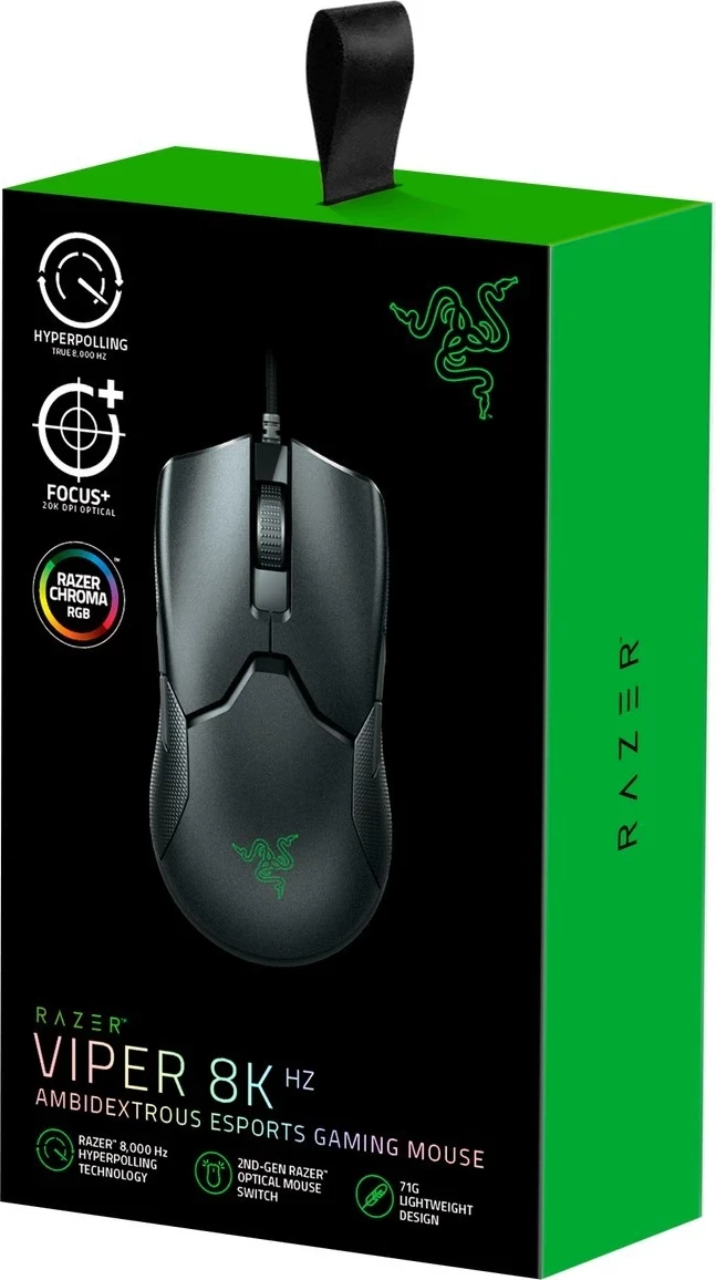 Ergonomski žični miš Razer Viper, črn