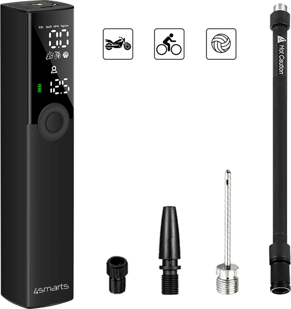 Prenosni polnilni zračni kompresor 4smarts 496456, univerzalen, 8 bar, 20 l/min, črn