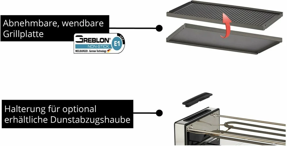 Grill raclette za 8 oseb UNOLD 48730, plastika, nerjaveče jeklo, črn Grill raclette za 8 oseb UNOLD 48730, plastika, nerjaveče jeklo, črn