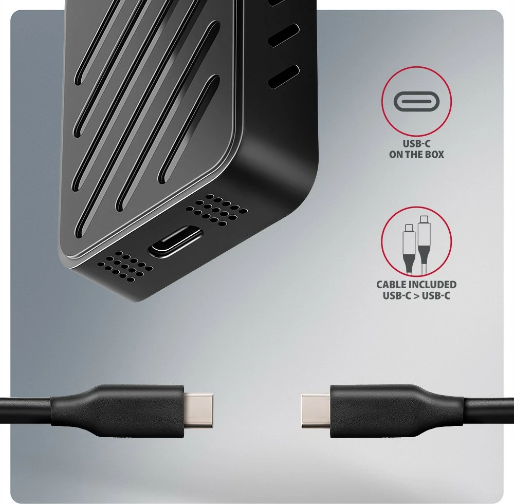 Zunanje ohišje za SSD M.2 NVMe AXAGON EEM2-20G, USB-C 3.2 Gen 2x2, 20Gbps, alumin, črno Zunanje ohišje za SSD M.2 NVMe AXAGON EEM2-20G, USB-C 3.2 Gen 2x2, 20Gbps, alumin, črno