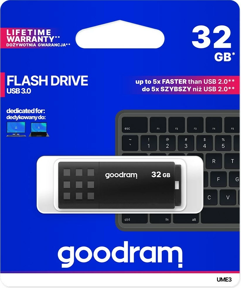 USB flash pomnilnik Goodram, 32 GB, 3.0, črn
