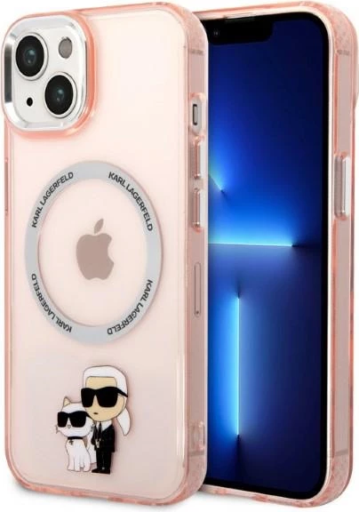 Ovitek za iPhone 14 Plus 6,7", MagSafe, rožnat — Karl Lagerfeld KLHMP14MHNKCIP