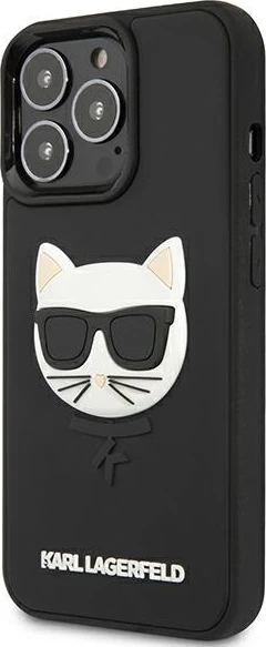 Ovitek za telefon 3D Rubber Ikonik Karl Lagerfeld za iPhone 13/13 Pro, 6,1", črn