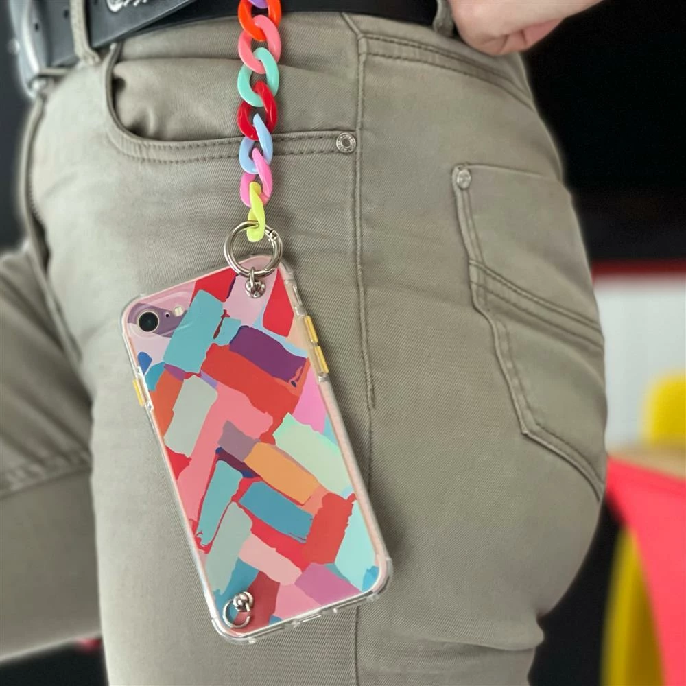 Ovitek z večbarvno verigo Hurtel Color Chain za Samsung Galaxy S21 Ultra 5G