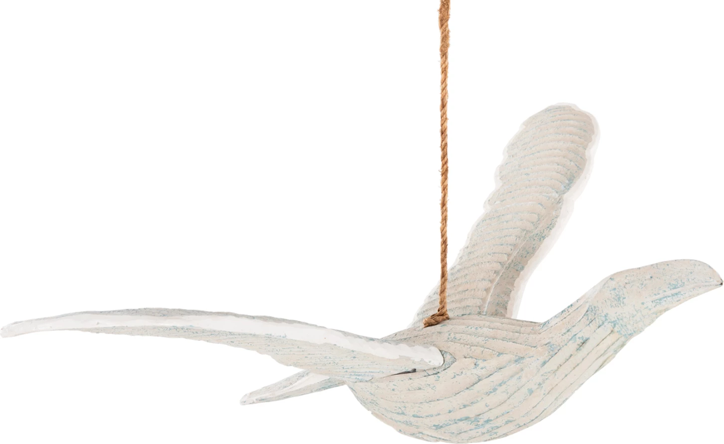 Viseča dekoracija galeb FH4302 iz albasijinega lesa v modrem pranju 93x62x12-100H cm