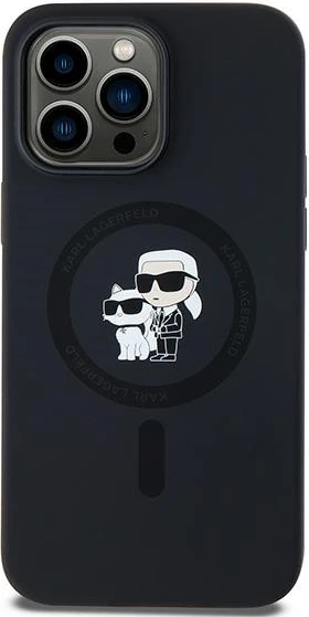 Silikonski ovitek za telefon Karl & Choupette MagSafe za iPhone 14 Pro, Karl Lagerfeld, črn