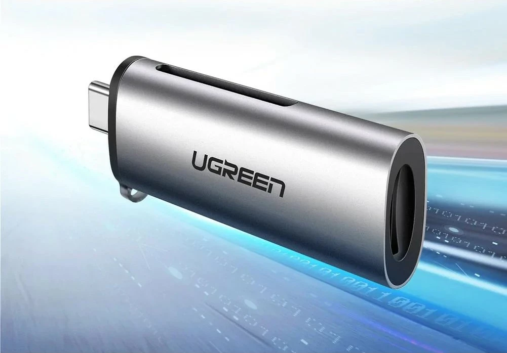 Bralnik kartic USB-C, Ugreen, 2 reže, siv Bralnik kartic USB-C, Ugreen, 2 reže, siv