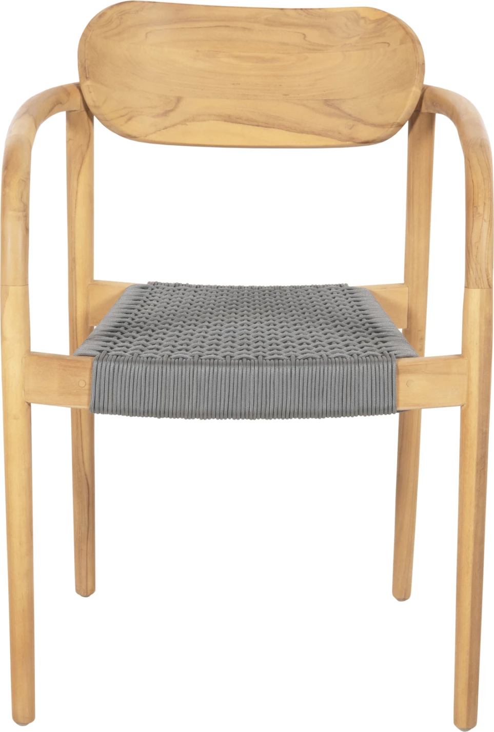 Fotelj OSLO FH9636.08 iz tikovine v naravni barvi in sivi vrvi 55x54x80Hcm