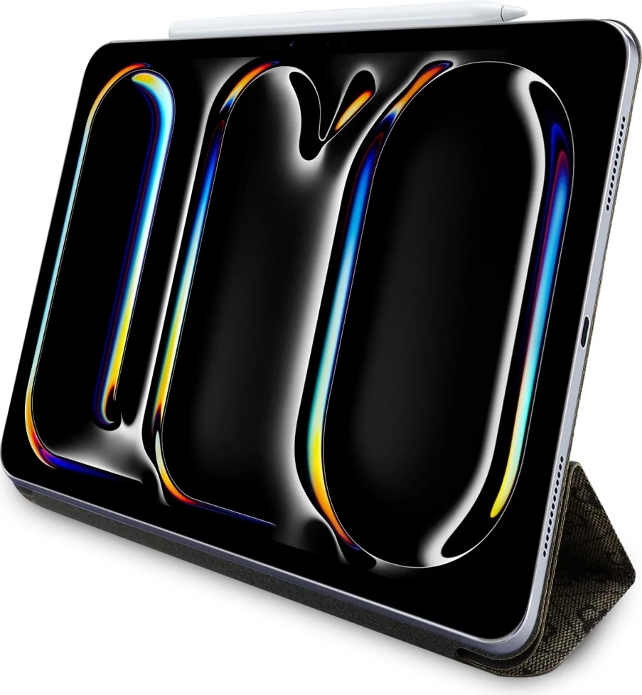 Zaščitna prevleka z magnetnim pokrovom in velikim logotipom 4G za iPad Pro 11" 2024, Guess, rjava