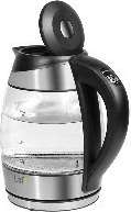 Električni čajnik z regulacijo temperature, Lafe CEG005, 1,8 L, 2200 W, steklo, črn/inox/prosojen