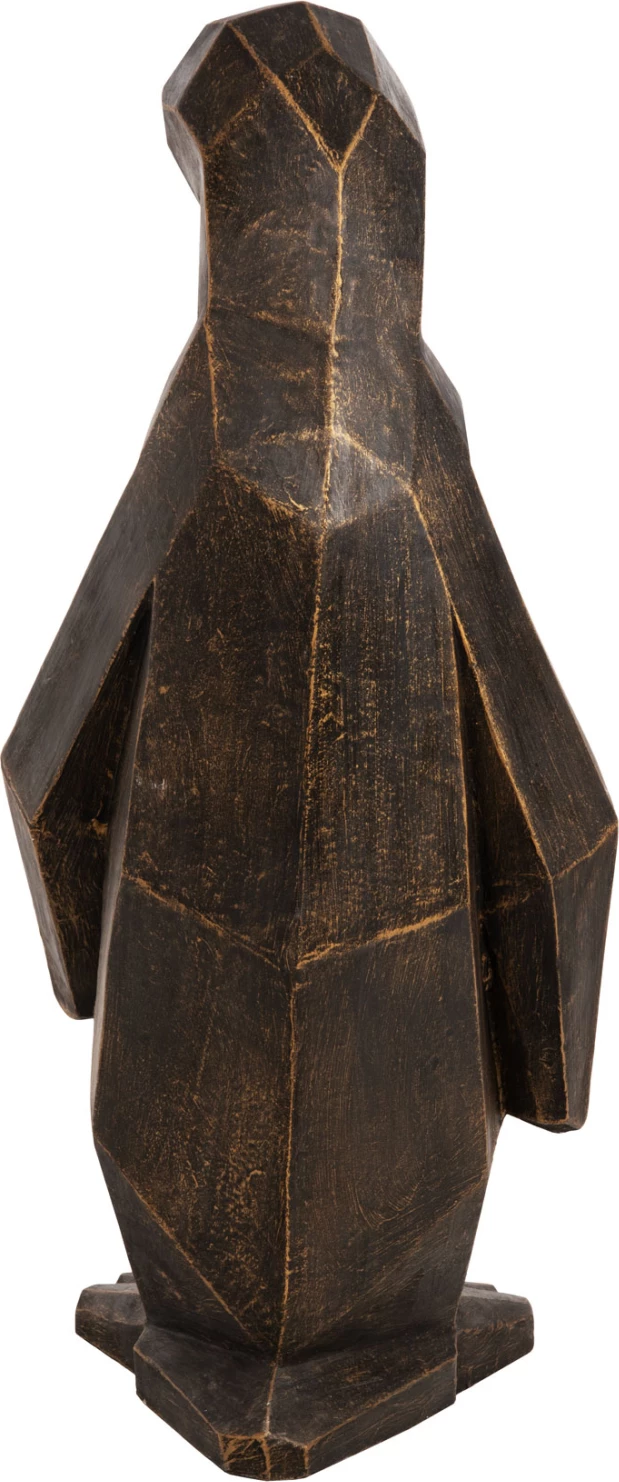 Talna dekoracija pingvin FH7914 GRC v črni patini z zlatimi detajli 45x45x100H cm