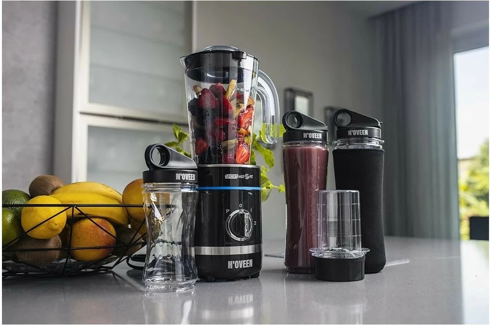 Blender za športne napitke Mix & Fit X-Line SB2000 N'OVEEN, 500 W, 800 ml, črn