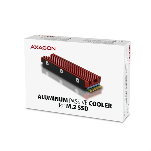 Pasivni hladilnik za SSD M.2, AXAGON CLR-M2, aluminij, s silikonskimi termičnimi blazinicami, rdeč Pasivni hladilnik za SSD M.2, AXAGON CLR-M2, aluminij, s silikonskimi termičnimi blazinicami, rdeč