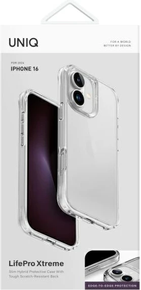 Ovitek za telefon UNIQ LifePro Xtreme za iPhone 16, prozoren