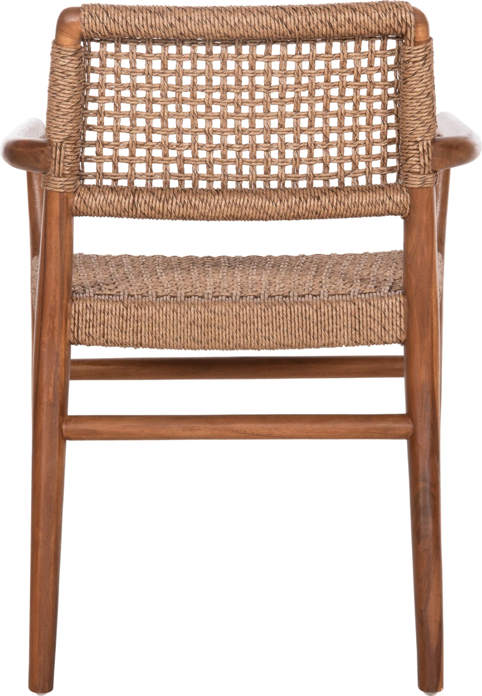 Jedilniški naslanjač ROSCO FH6132.01 iz tikovine v barvi oreha-VIRO vrv v rjavi 56x54,5x78Hcm