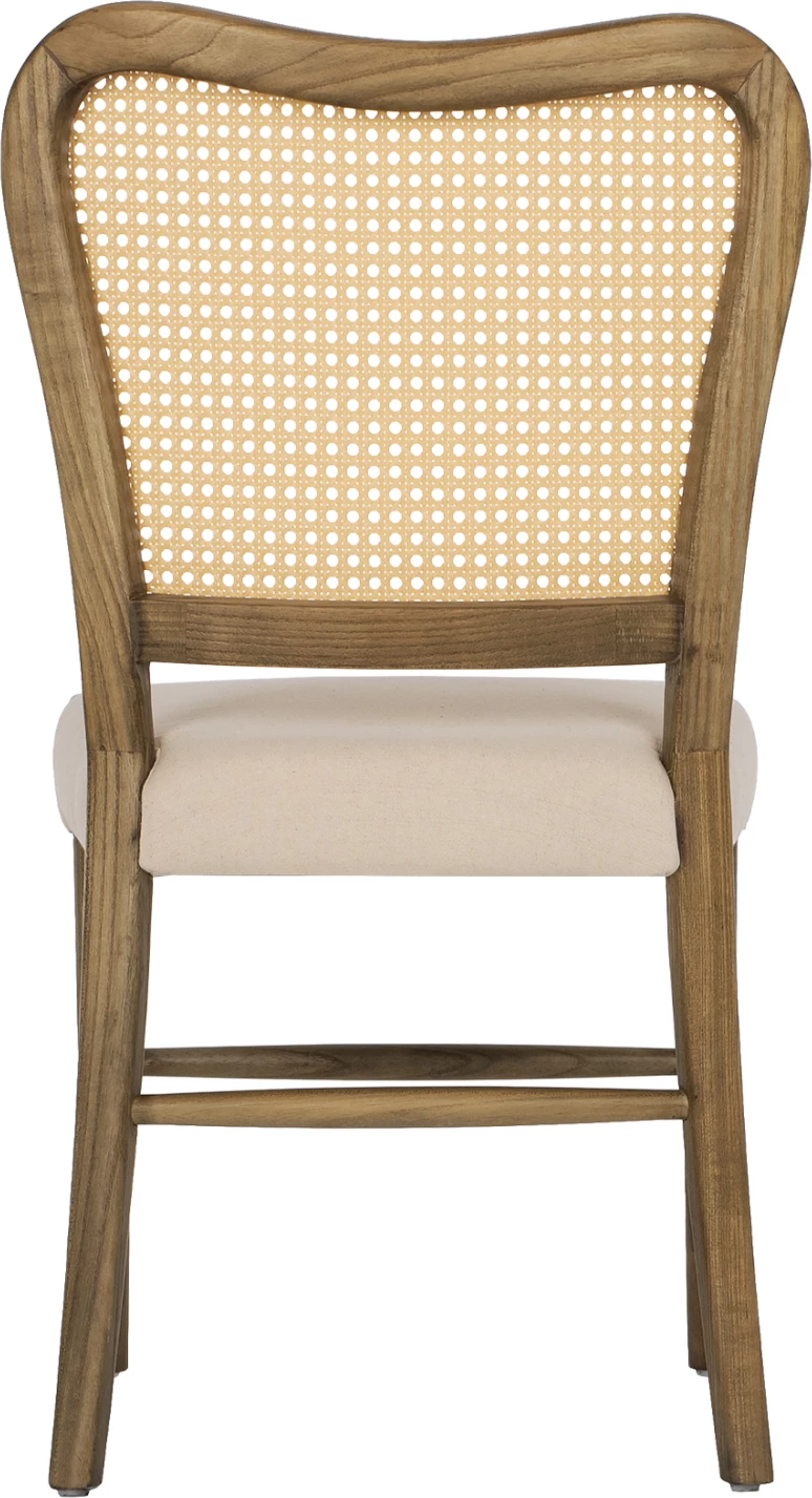 Stol iz lesa Toon z naslonom iz ratana in sedežem iz blaga FH9406.04 47x52x91.5Hcm