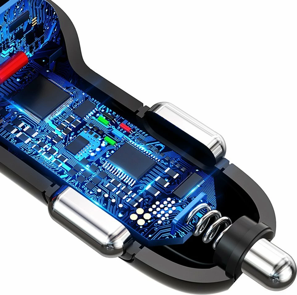 Avto polnilec 3x USB, Quick Charge 3.0, 18 W, bel, Dudao R7S