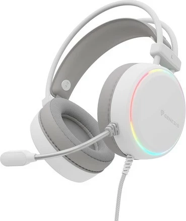 Gaming slušalke z mikrofonom Genesis Neon 613 G2 RGB, bele