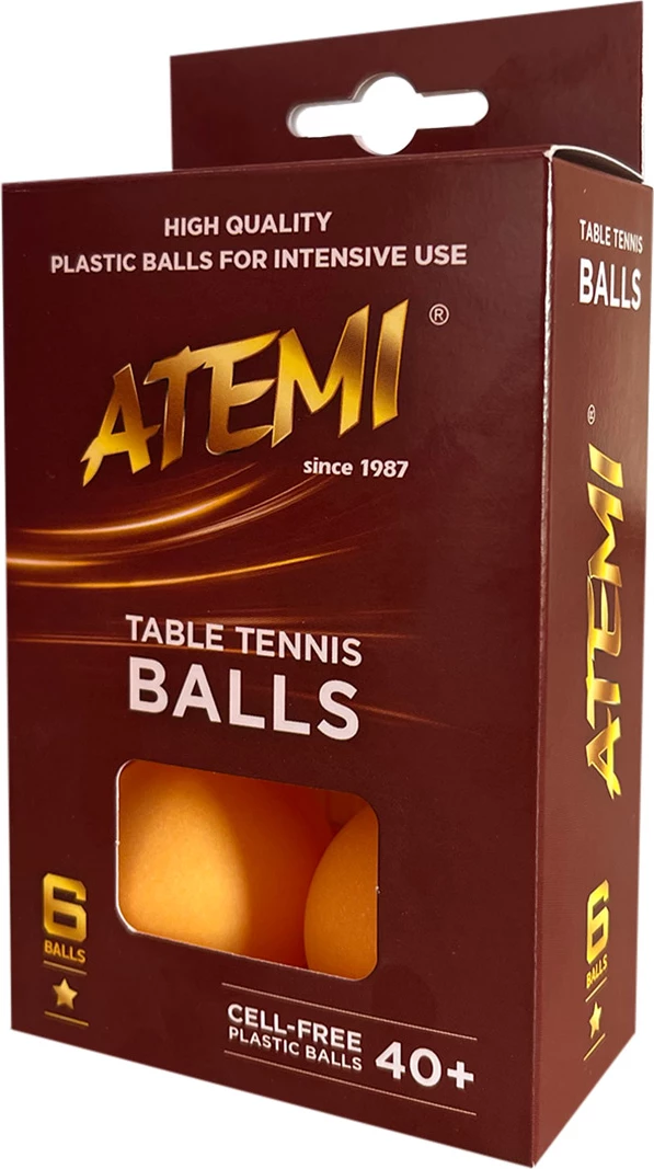 Pingpong žogice 6 kosov, Atemi, oranžne