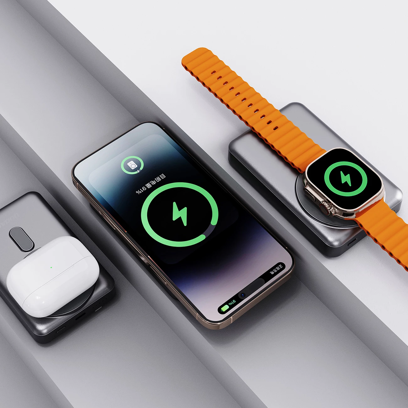 Prenosna baterija 10000 mAh, MagSafe, z metalnim ohišjem, USB-C/Lightning, Dudao K29, srebrna