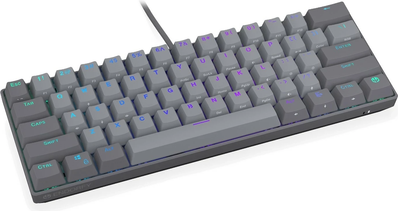 Mehanska kompaktna tipkovnica, 60%, RGB, siva — Endorfy Thock V2 Compact
