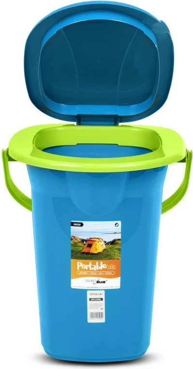 Prenosni tualet, GreenBlue GB320BL, plastičen, 38 cm, modro/zelena