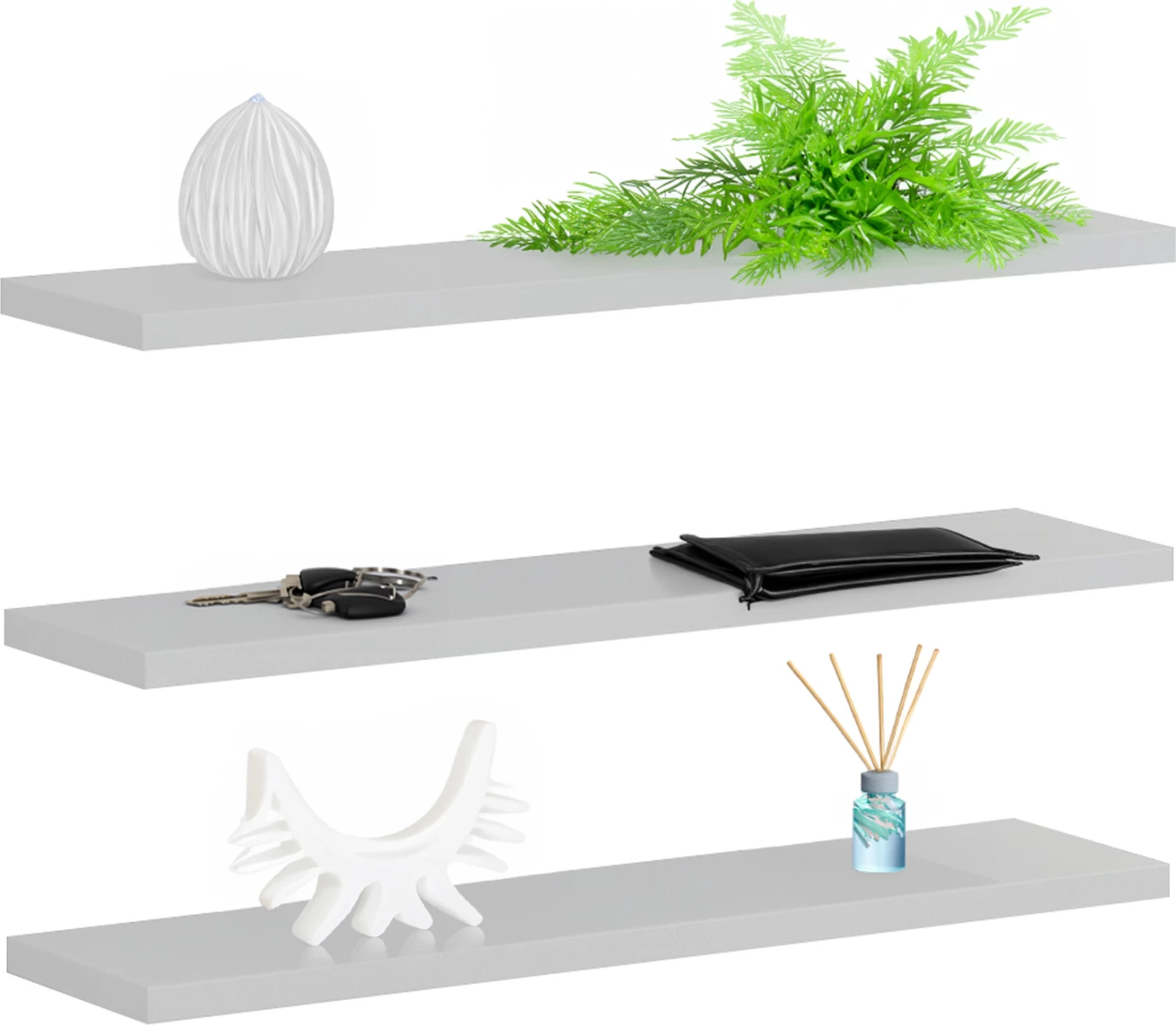 Stenske police CASSIUS FH8966.11 melamin v beli barvi 60x14,5 cm