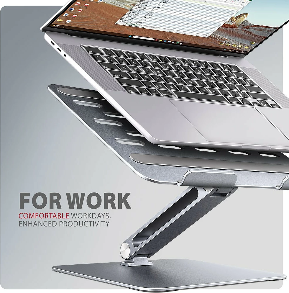 Nastavljiv aluminijast nosilec za prenosnik 10–16", AXAGON STND-LQ, siv Nastavljiv aluminijast nosilec za prenosnik 10–16", AXAGON STND-LQ, siv