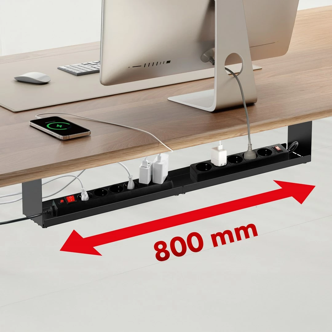 Organizator kablov pod pisalno mizo Maclean MC-107 B, jeklo, črn