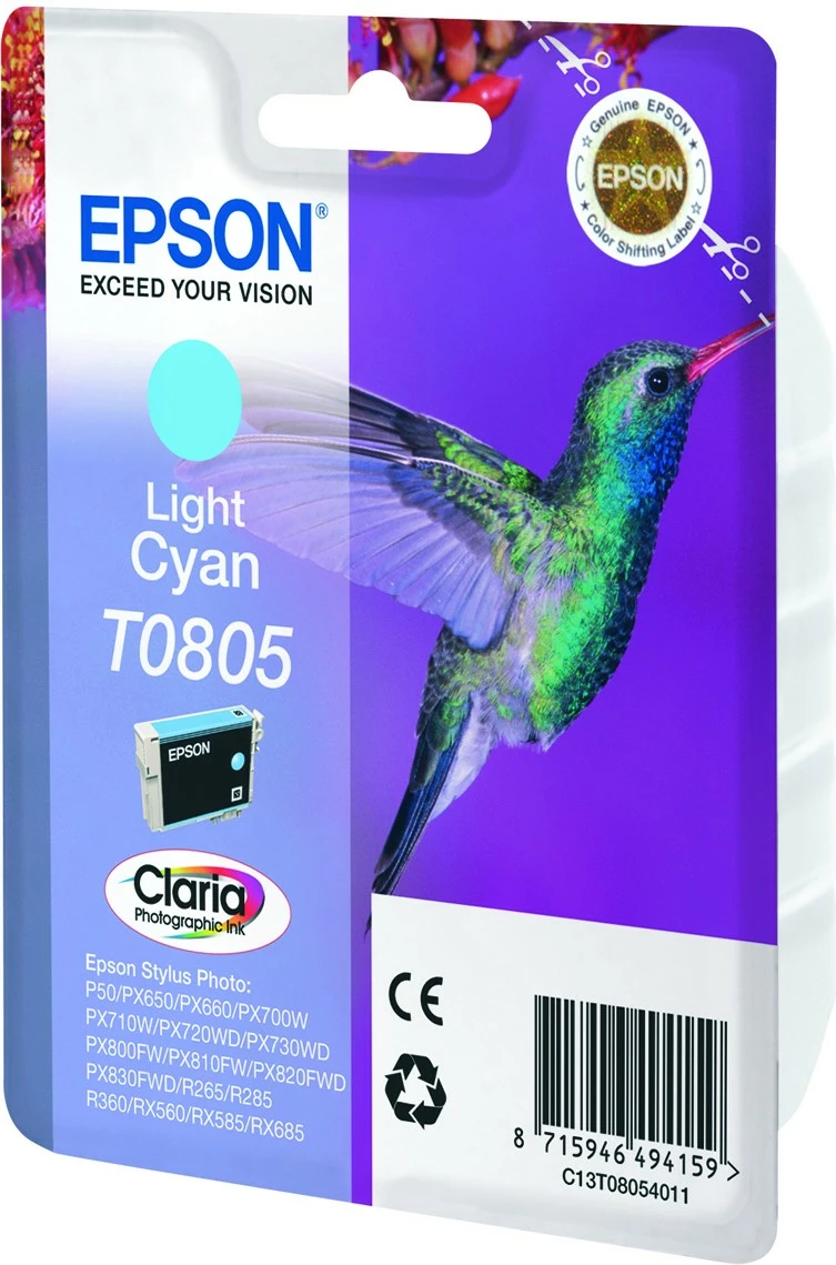 Toner Claria Light Cyan (Epson Hummingbird T0805), 7,4 ml