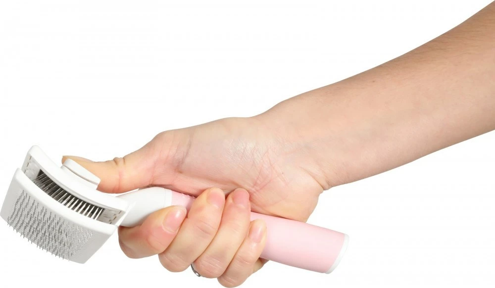 Krtača za mačke z izvlečnimi iglami Zolux Anah, roza