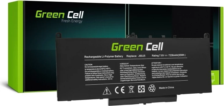 Baterija prenosnika, 7,6 V, 4 celice, črna Green Cell DE135