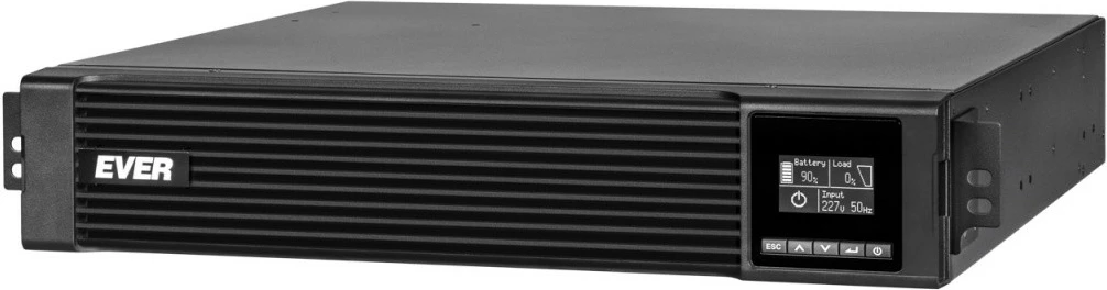 Neprekinjeno napajanje EVER POWERLINE RT PRO 1kVA/1kW R2T, črn