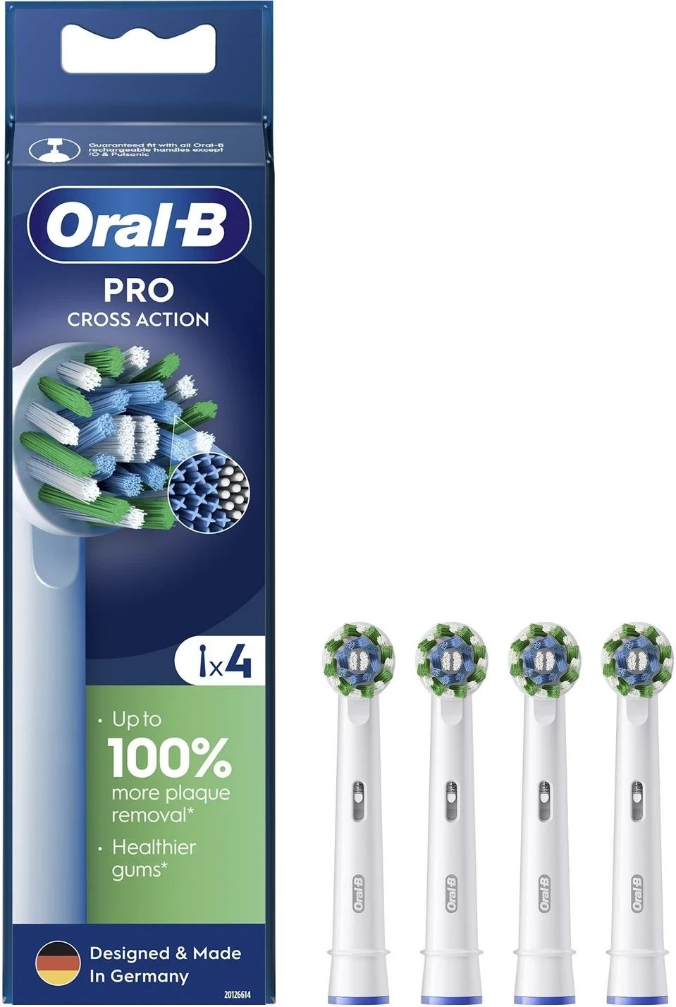 Glave za zobno ščetko EB50 CrossAction Oral-B, bele, 4 kosa