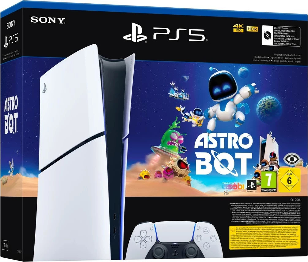 Konzola PS5 1TB Digital Slim Astro Bot, Sony, bela
