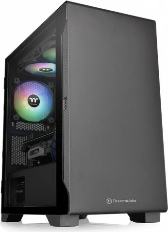 Korpus z varnim steklom Thermaltake S100, Micro Tower, za Micro ATX/Mini ITX, črn