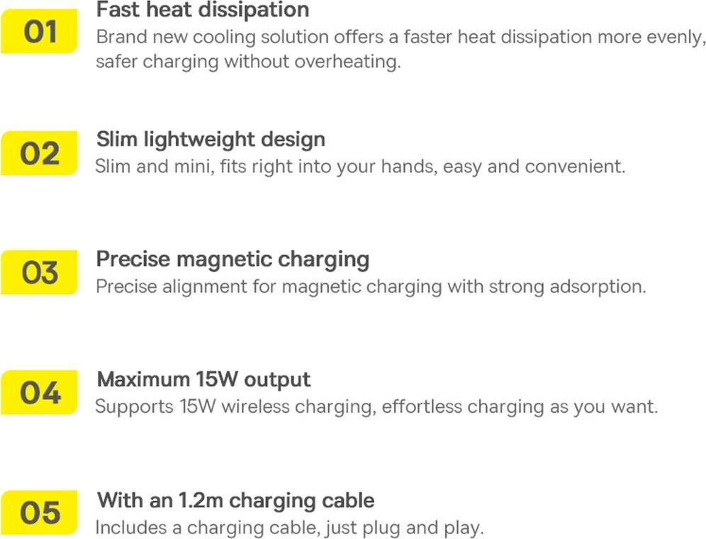 Brezžični polnilec, Baseus Simple Mini3, MagSafe, Qi, 15W, vijoličen