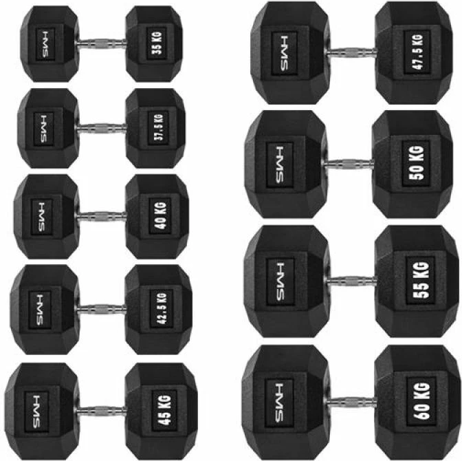 Utež HEX PRO 8 kg, črna — HMS, za moške in ženske
