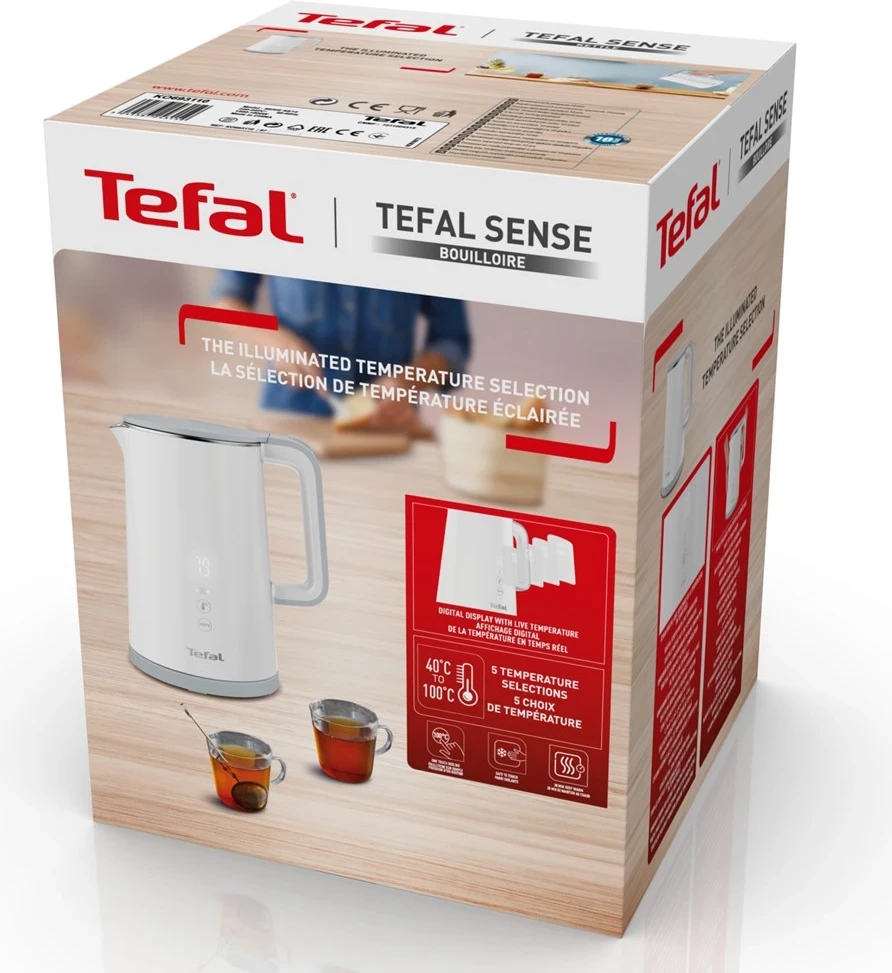 Kuhalnik vode Sense KO693110 Tefal, 1,5 L, 1800 W, bel