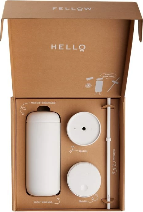 Termos Fellow Carter + 3 pokrovki, 473 ml, mat bela