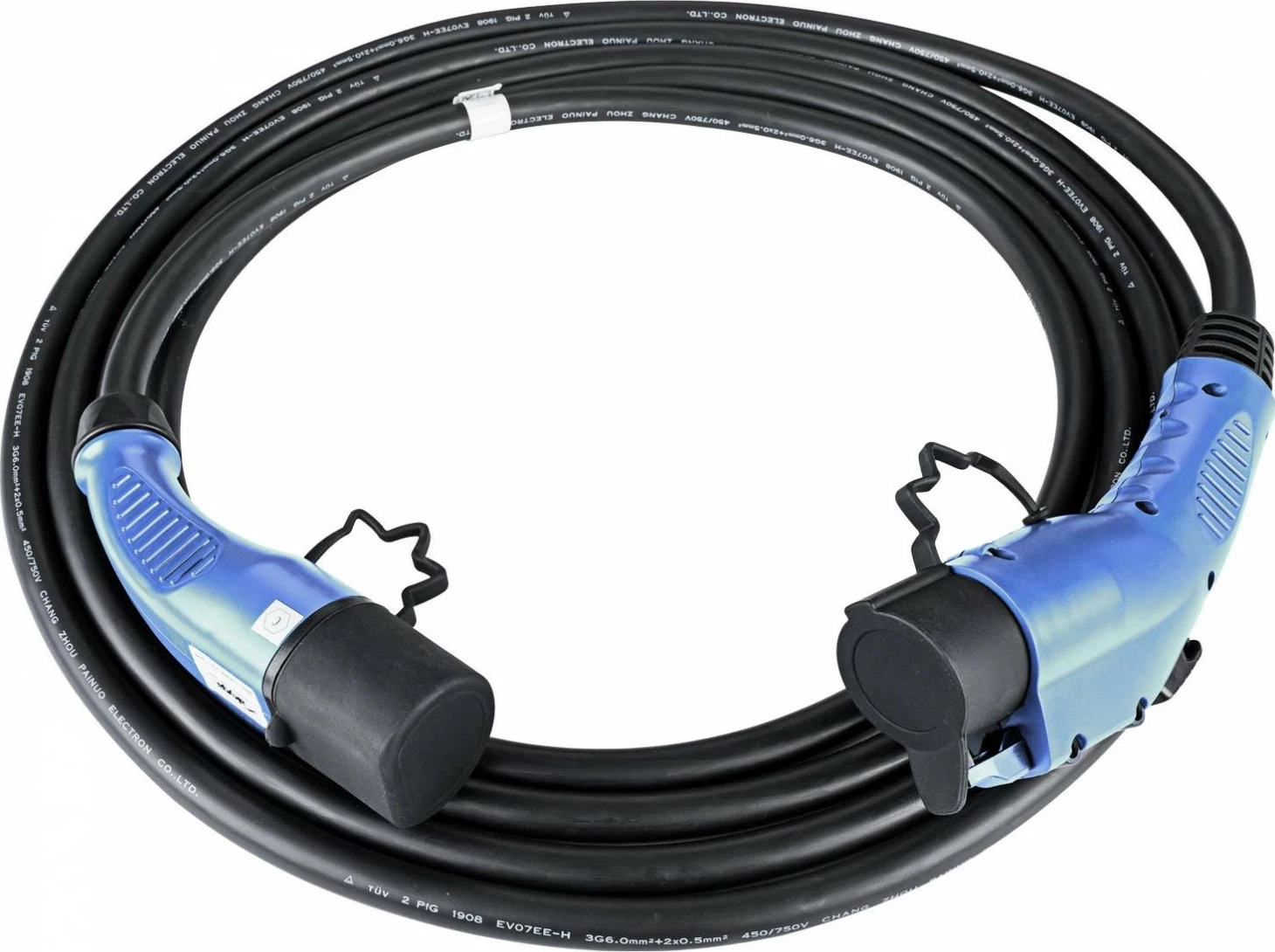 Polnilni kabel za električno vozilo Akyga AK-EC-08, Type 2/Type 1, eno-fazni, 32 A, 7,2 kW, 6 m, črno-modra