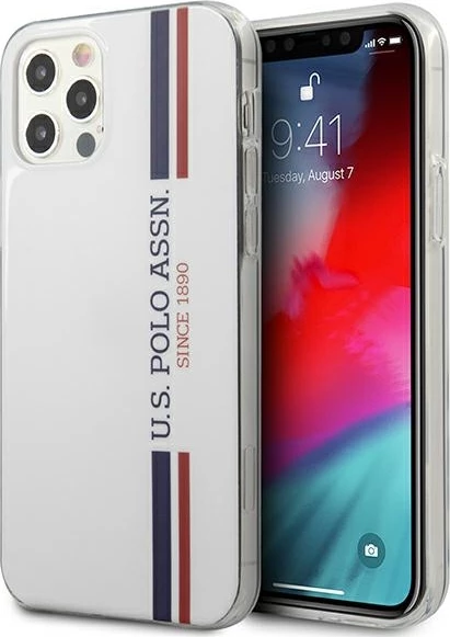 Zaščitni ovitek Tricolor U.S. Polo Assn. USHCP12MPCUSSWH za iPhone 12/12 Pro 6.1", bel