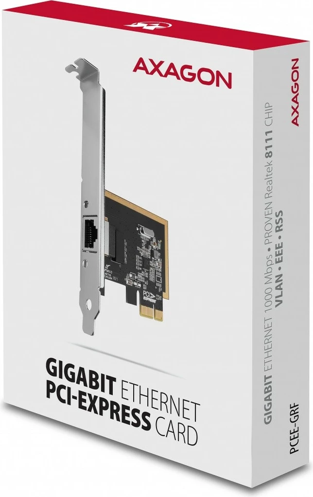 Omrežna kartica AXAGON PCEE-GRF, PCIe, 1x Gigabit Ethernet, Realtek RTL8111E/F, z običajnim in nizkoprofilnim nosilcem Omrežna kartica AXAGON PCEE-GRF, PCIe, 1x Gigabit Ethernet, Realtek RTL8111E/F, z običajnim in nizkoprofilnim nosilcem